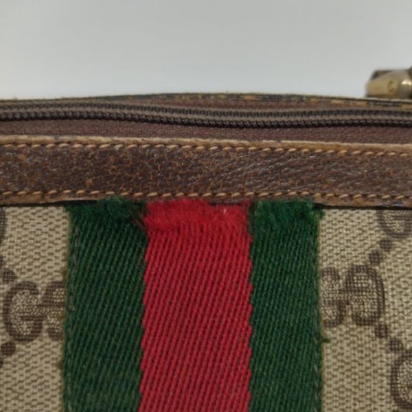 1128 5 6 Gucci Mini Boston Bag Sherry Line Vintage Brown