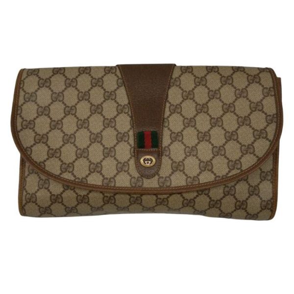 1129 2 1 Gucci Clutch GG Brown