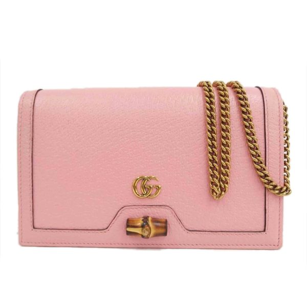 11418 1 Gucci Diana Mini Back Shoulder Pink