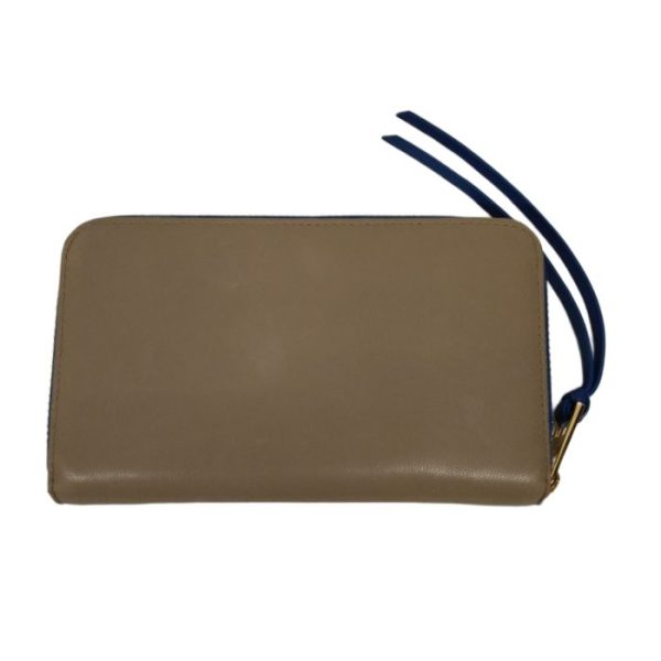 1202 4 2 Loewe Medium Zip Around Wallet Sand Beige Blue