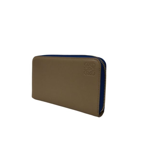 1202 4 7 Loewe Medium Zip Around Wallet Sand Beige Blue