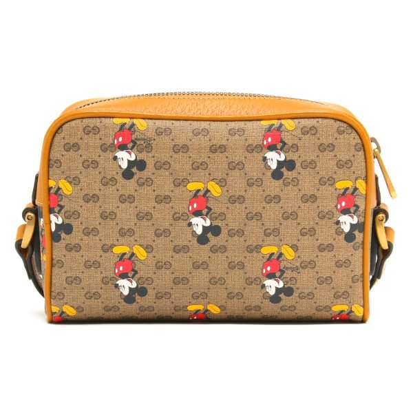 120770 456m2 Gucci Outlet Mickey Mouse Disney Leather Camera Bag Beige