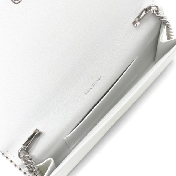 121207 643m3 Balenciaga Chain Wallet Long Wallet Shoulder Bag White