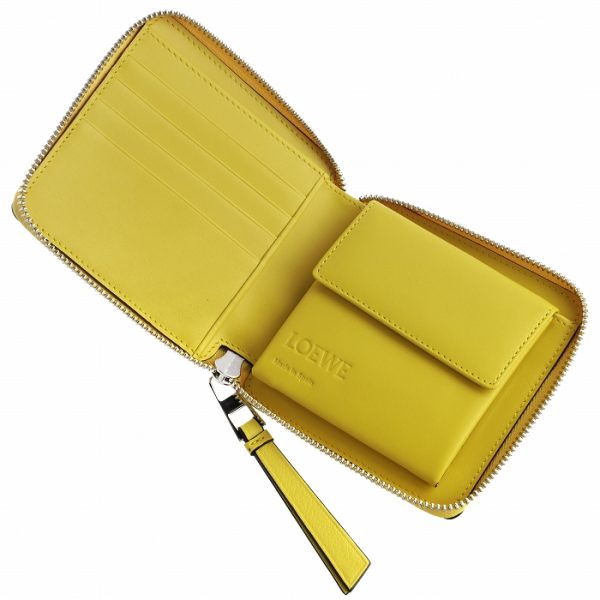 12130m8800248232 4 Loewe Puzzle Round Zip Mini Wallet Yellow Multi