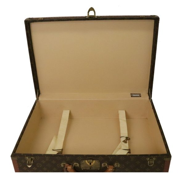 12160489 5 LOUIS VUITTON 60 Trunk Travel Suitcase Brown