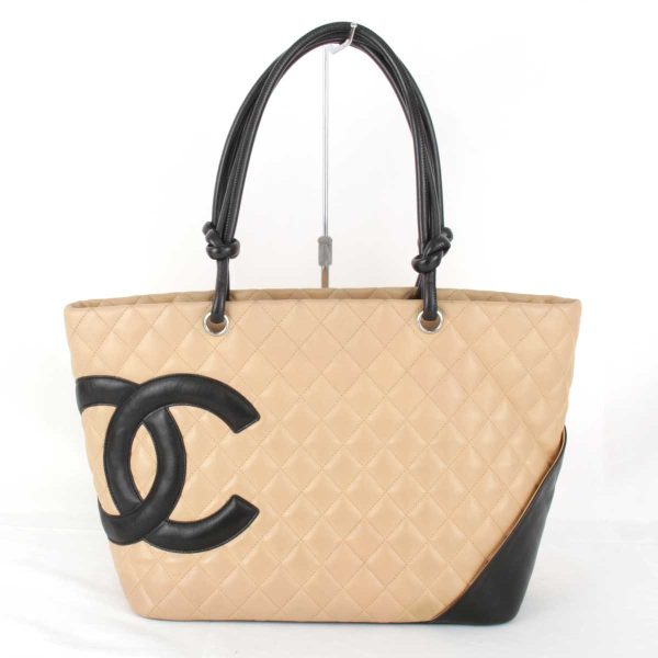 1216230906147t 1 Chanel Leather Tote Bag Beige