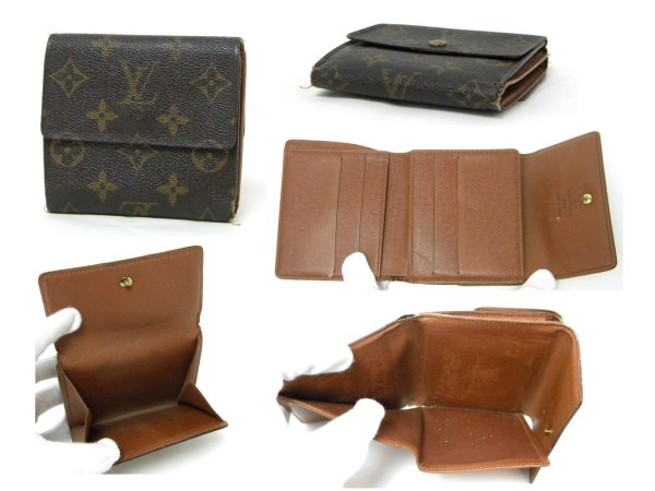 12195 2 Louis Vuitton Double Sided Wallet Monogram Interior Deterioration