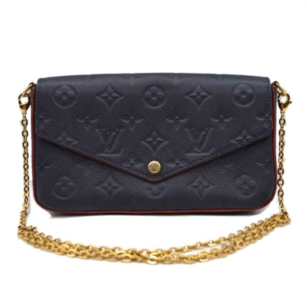 12217 1 Louis Vuitton Pochette Felicie Empreinte Marine Rouge