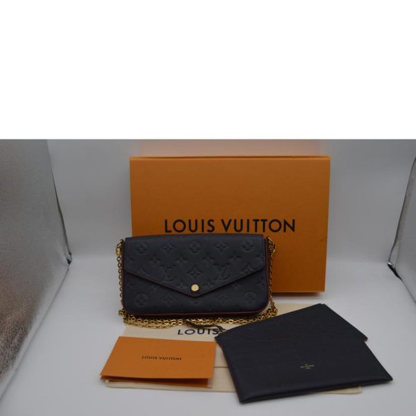 12217 20 Louis Vuitton Pochette Felicie Empreinte Marine Rouge