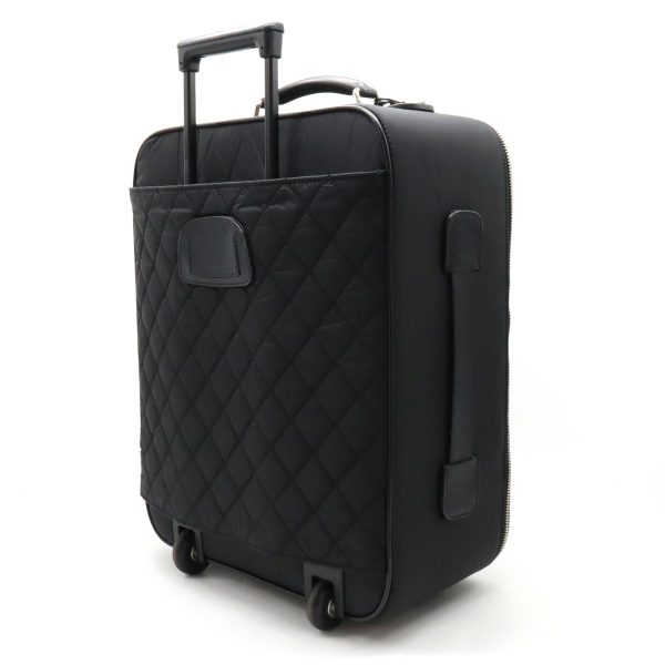 12250827 2 Chanel Paris New York Line Matelasse Nylon Travel Bag Black