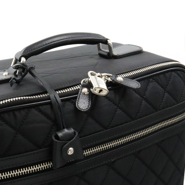 12250827 9 Chanel Paris New York Line Matelasse Nylon Travel Bag Black