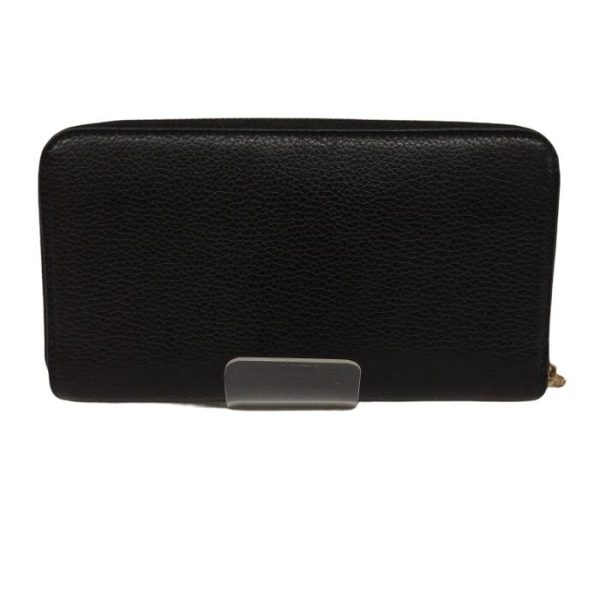 1229 2 2 Salvatore Ferragamo Gancini Calf Long Wallet Black