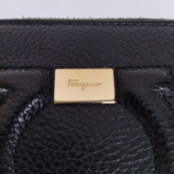 1229 2 3 Salvatore Ferragamo Gancini Calf Long Wallet Black