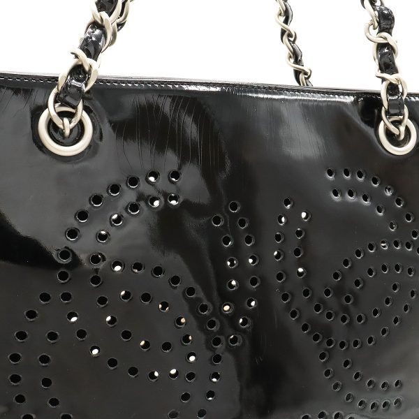 12300838 7 Chanel Coco Mark Triple Chain Pouch Shoulder Bag Black