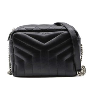 12307 1 Chanel Matelasse flap bag metal fittings Twist Lock W chain shoulder enamel Black