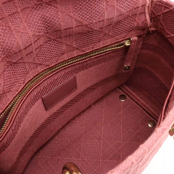 12310443 5 Christian Dior Medium Cannage Embroidery Canvas Handbag Ro