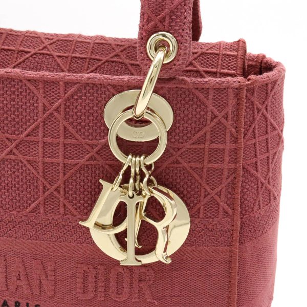 12310443 7 Christian Dior Medium Cannage Embroidery Canvas Handbag Ro