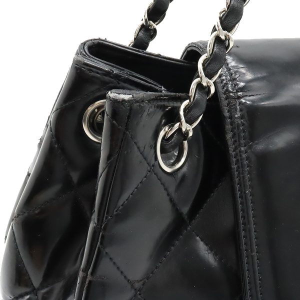 12320728 6 Chanel Matelasse W Chain Leather Shoulder Bag Black