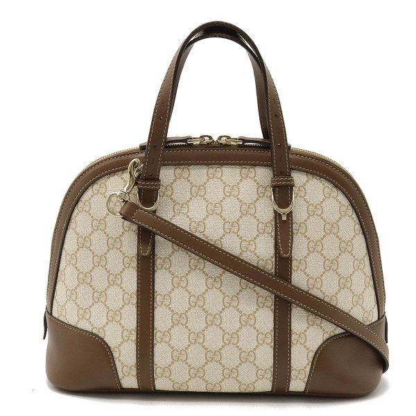 12350611 1 Gucci GG Supreme Shoulder Bag PVC Leather Ivory Brown