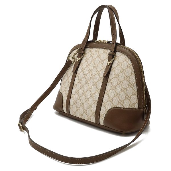 12350611 2 Gucci GG Supreme Shoulder Bag PVC Leather Ivory Brown