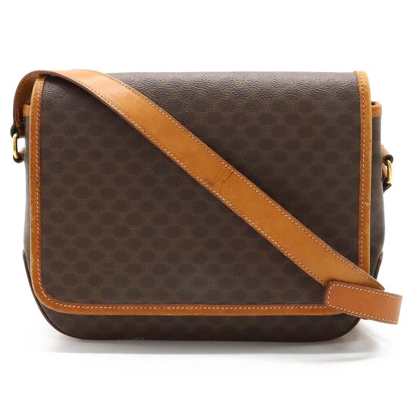 12361028 1 Celine Macadam Pattern Leather Messenger Bag Brown