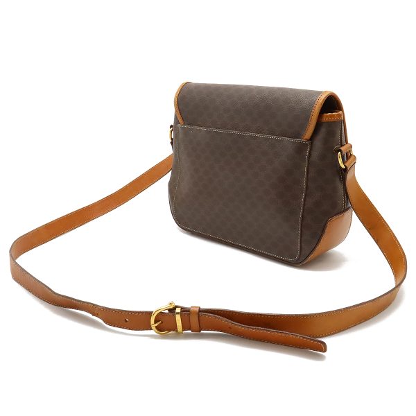 12361028 2 Celine Macadam Pattern Leather Messenger Bag Brown