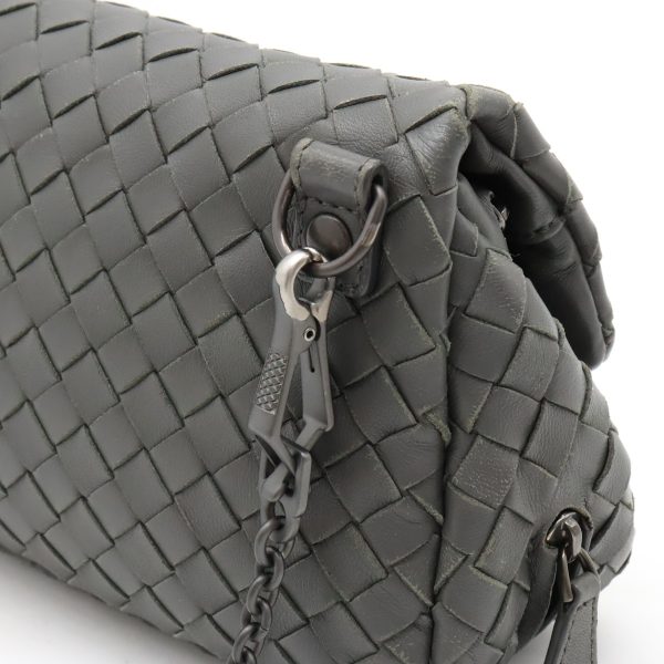 12370365 7 Bottega Veneta Intrecciato Pochette 2way Clutch Bag Leather Gray