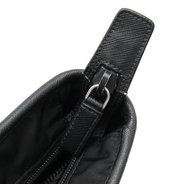 12370581 4 Prada Outlet Leather Shoulder Bag Black