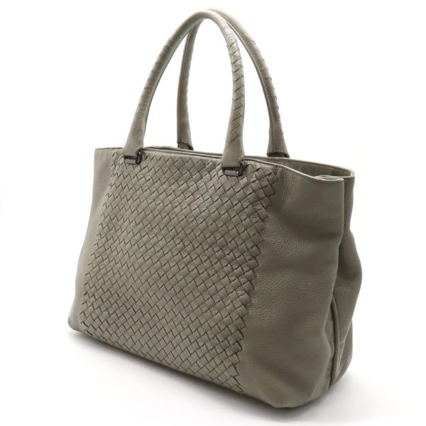 12370839 2 Bottega Veneta Intrecciato Leather Tote Bag Gray