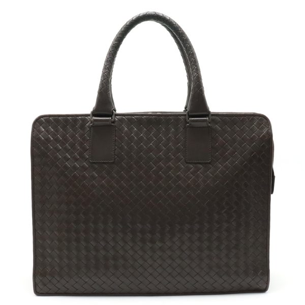 12371004 1 Bottega Veneta Intrecciato Leather Briefcase Document Bag Brown