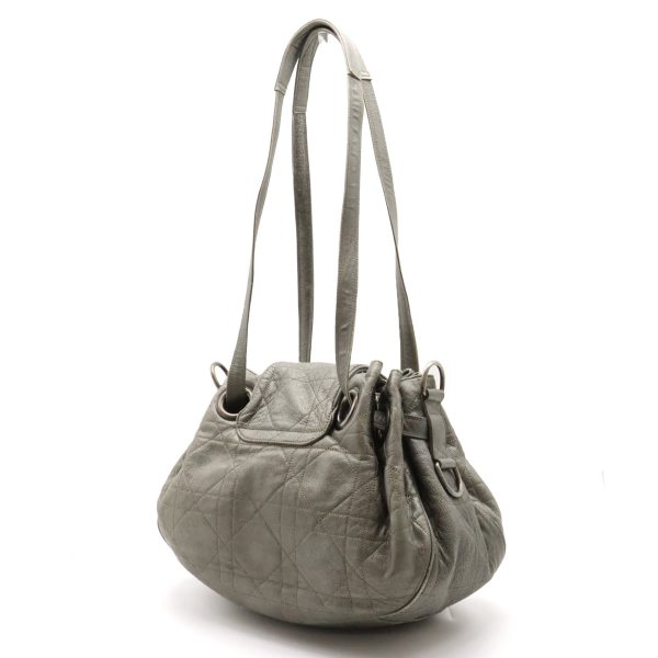 12380544 2 Christian Dior Cannage Leather Tote Bag Silver