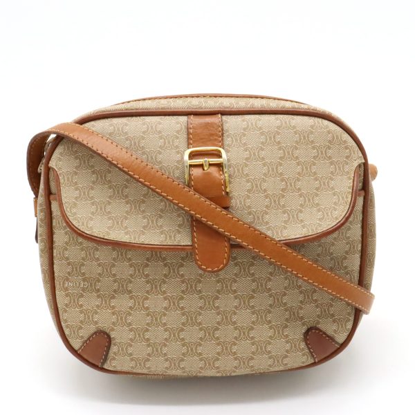 12381092 1 Celine Macadam Pattern Pochette Shoulder Bag Beige