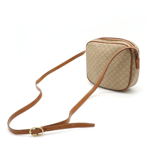 12381092 2 Celine Macadam Pattern Pochette Shoulder Bag Beige