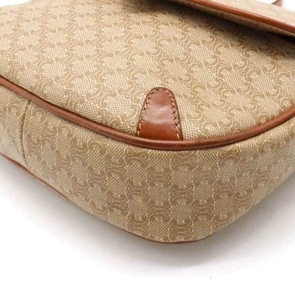 12381092 3 Celine Macadam Pattern Pochette Shoulder Bag Beige