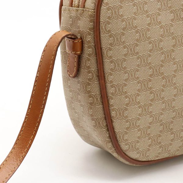 12381092 7 Celine Macadam Pattern Pochette Shoulder Bag Beige