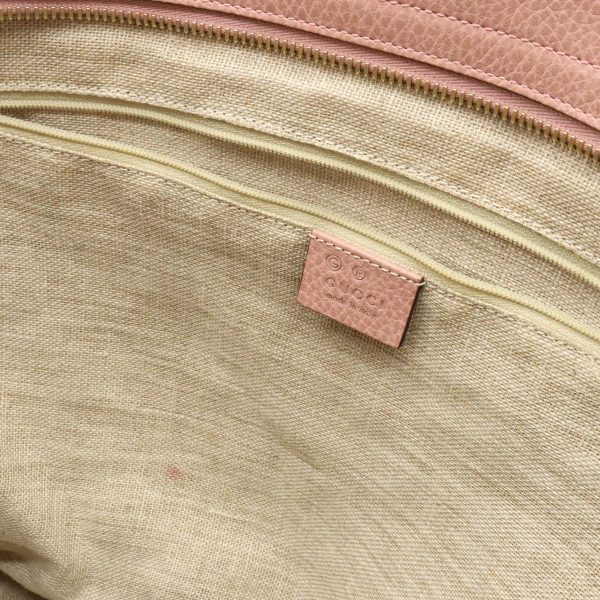 12390735 6 Gucci Breeline GG Canvas Tote Bag Shoulder Tote Leather Khaki Beige Pink