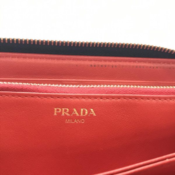 1240001023493 6 Prada Saffiano Long Wallet Round Zipper Leather Black