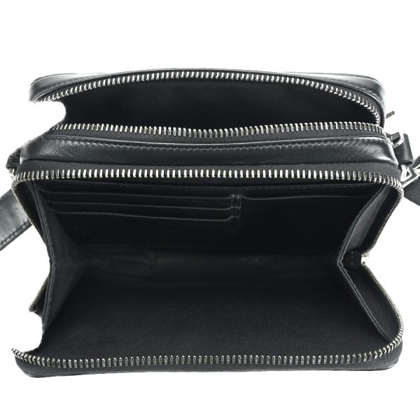 1240001025020 6 Dior CD Diamond Shoulder Bag Messenger PVC Leather Pouch Black