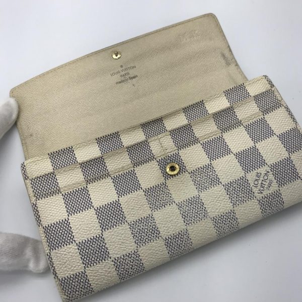 1240001027550 6 Louis Vuitton Portefeuille Sarah Damier Long Wallet White