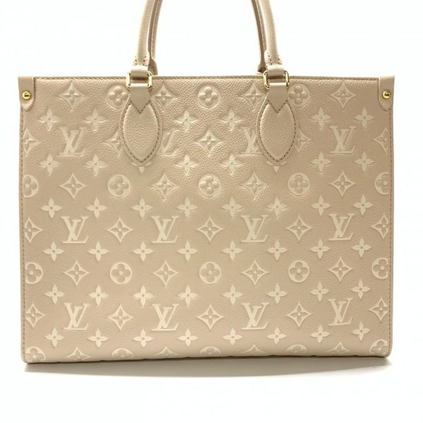 1240001029498 4 Louis Vuitton On the Go MM Monogram Empreinte Tote Bag Beige