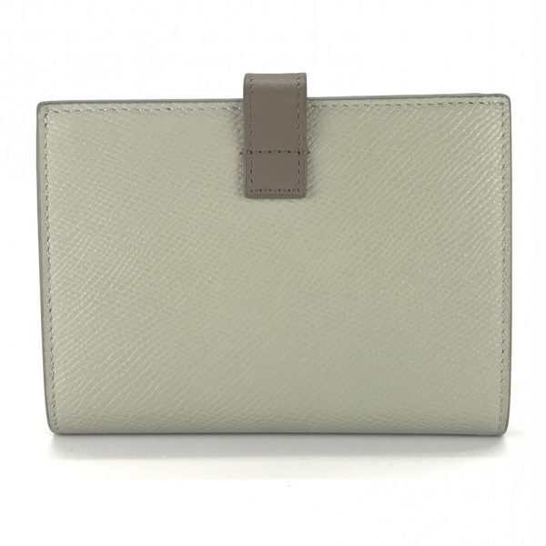 1240001030266 3 Celine Medium Strap Wallet Bicolor Grained Calfskin Green