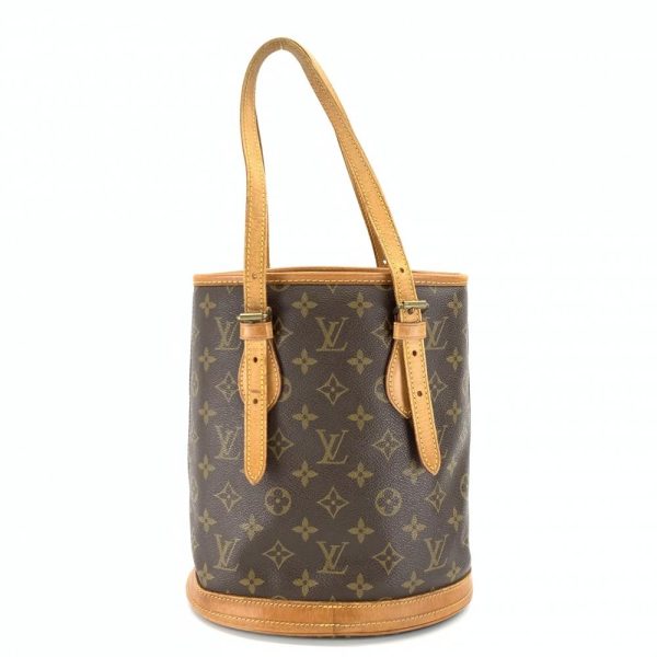 1240001030635 3 Louis Vuitton Petit Bucket Monogram Tote Bag Brown