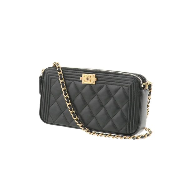 1240001032268 2 Chanel Chain Wallet Black