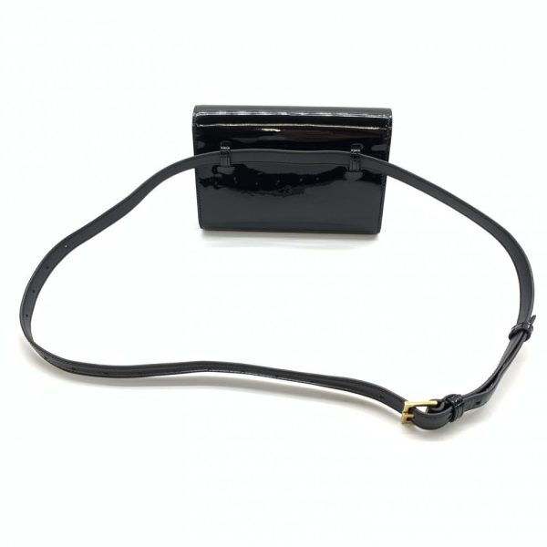 1240001033714 4 Saint Laurent Cassandra Belt Bag Waist Bag Pouch Enamel Black