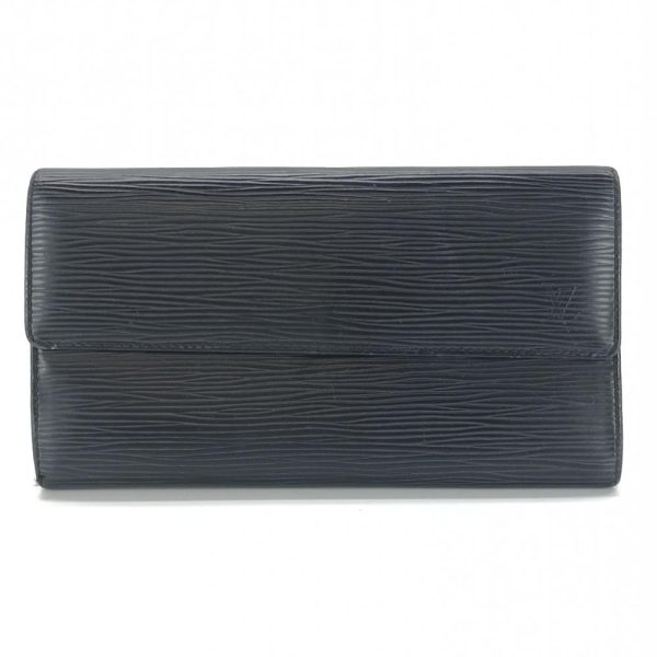 1240001033857 1 Louis Vuitton Epi Pochette Portomone Wallet Black