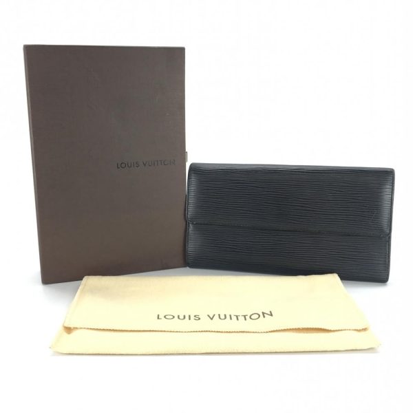 1240001033857 10 Louis Vuitton Epi Pochette Portomone Wallet Black