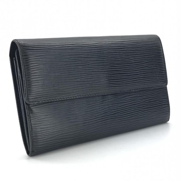 1240001033857 2 Louis Vuitton Epi Pochette Portomone Wallet Black