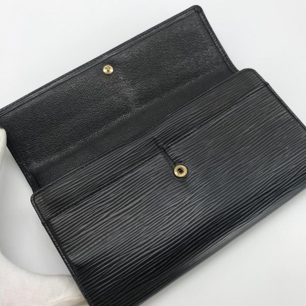 1240001033857 5 Louis Vuitton Epi Pochette Portomone Wallet Black