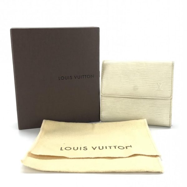 1240001034071 10 Louis Vuitton Epi Portefeuille Elise Wallet White