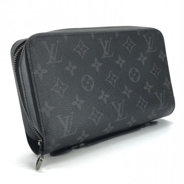 1240001034312 2 Louis Vuitton Zippy XL Monogram Eclipse Wallet Gray